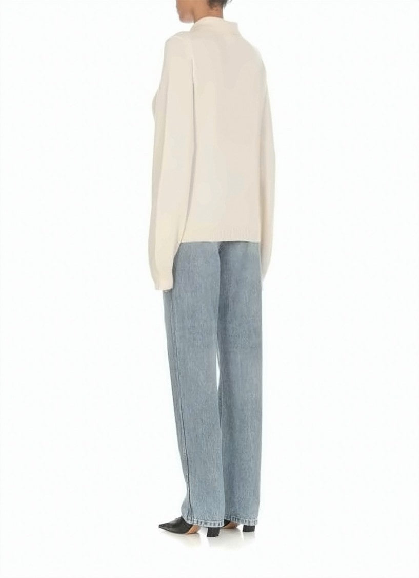 Khaite High-Waisted Flared Denim Pants With Classic Five-Pocket Design