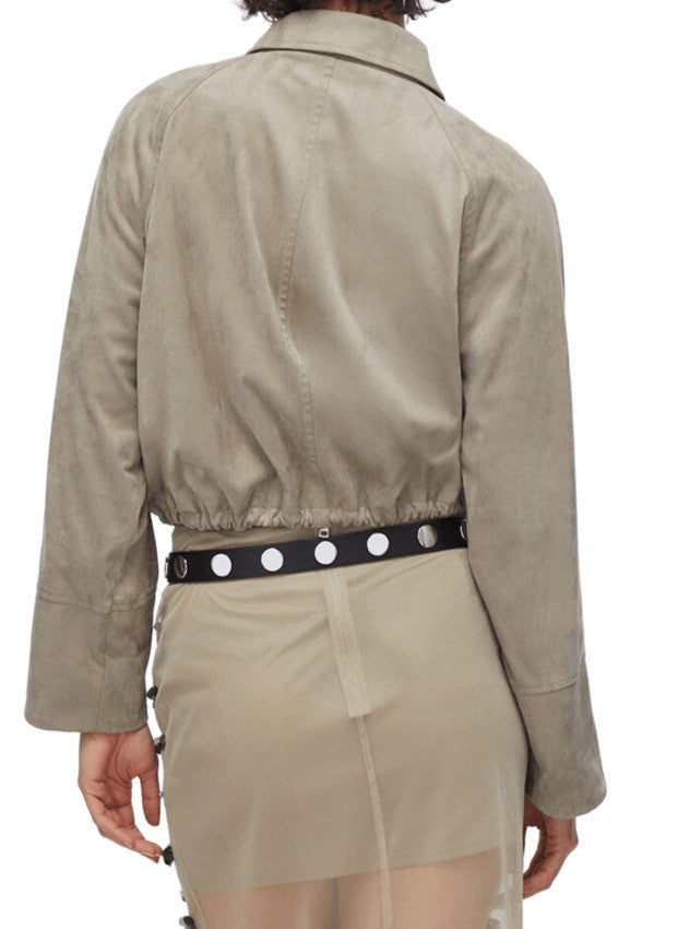 Liu Jo Soft Suede Urban-Chic Jacket With Adjustable Hem