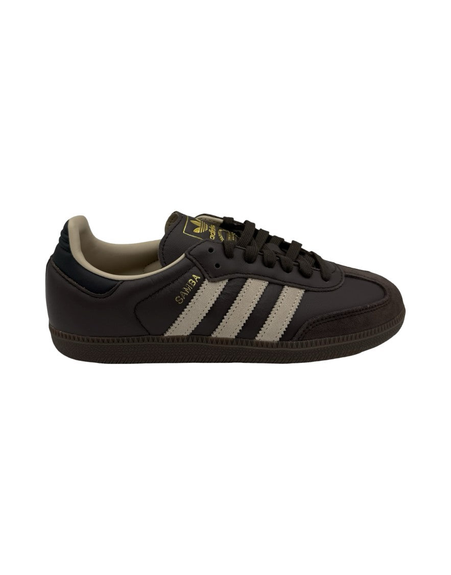 Adidas Originals Brown Smooth Leather Sneakers With Textured Sole