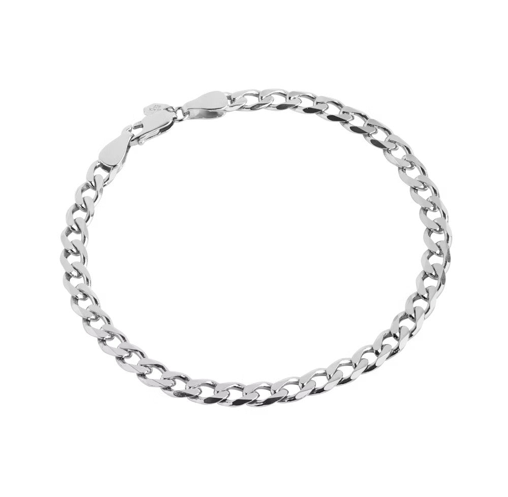 Maria Black Forza Chain-Link Bracelet In White Rhodium-Plated Recycled Silver