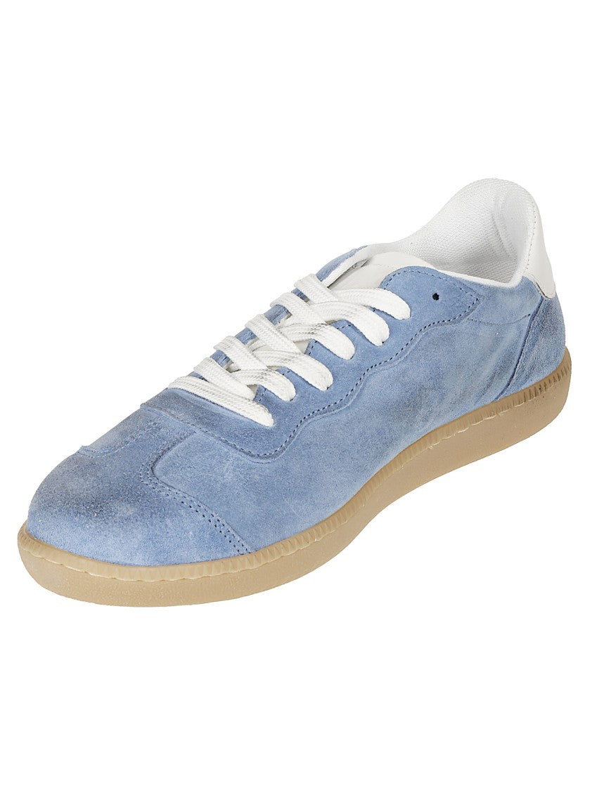 Be980 Denim Effect Leather Sneakers