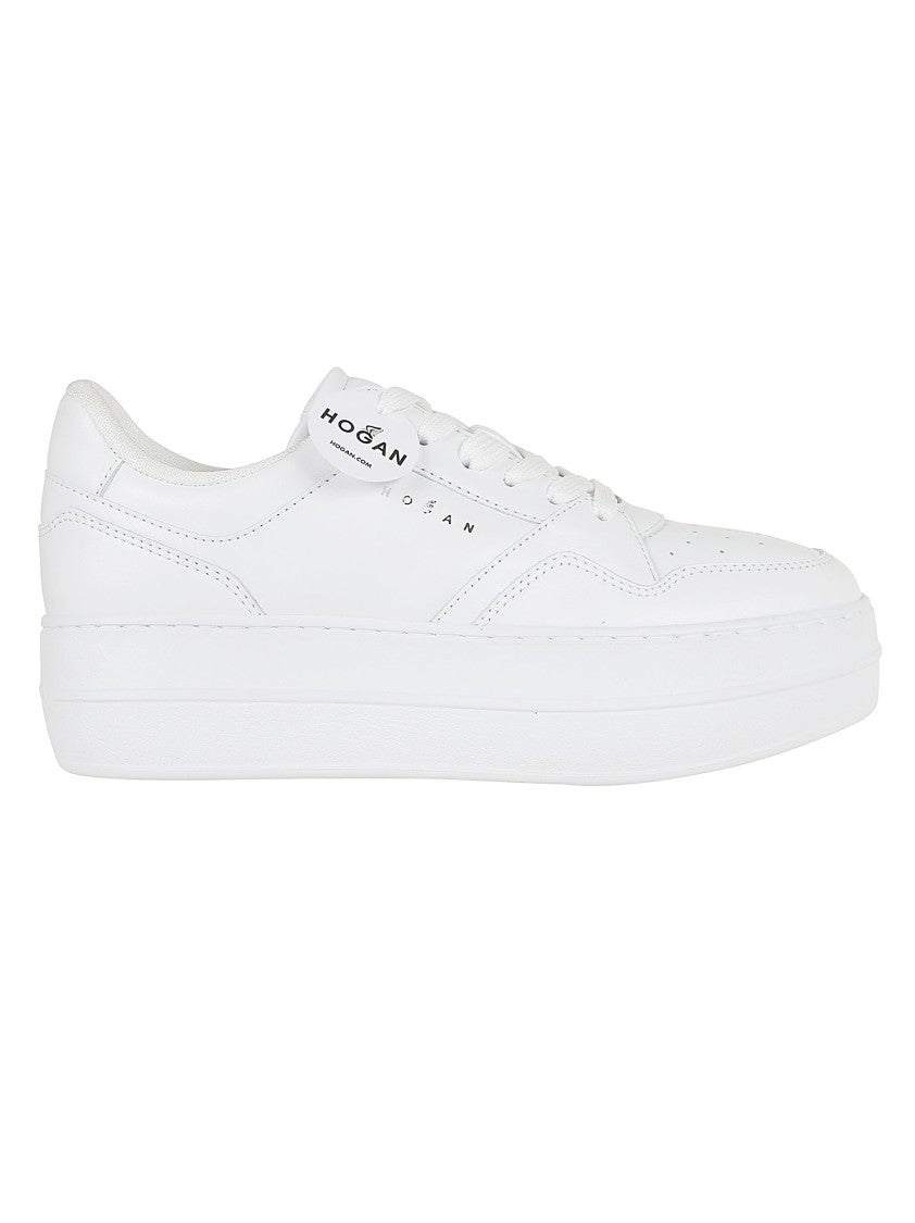 Hogan Low-Top White Sneakers Platform Sole Minimalist