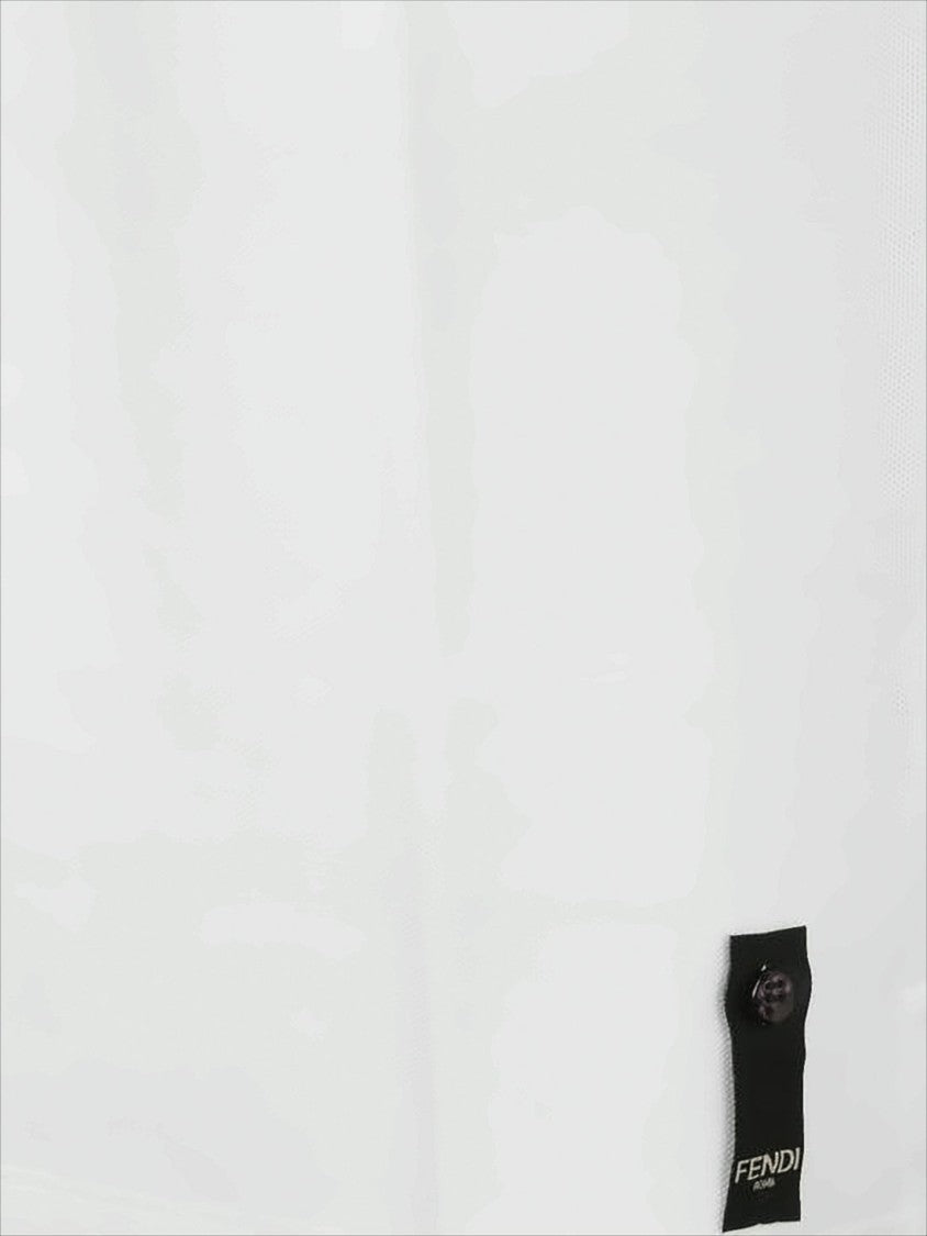 Fendi Minimalist White Polo Shirt With Traditional Collar