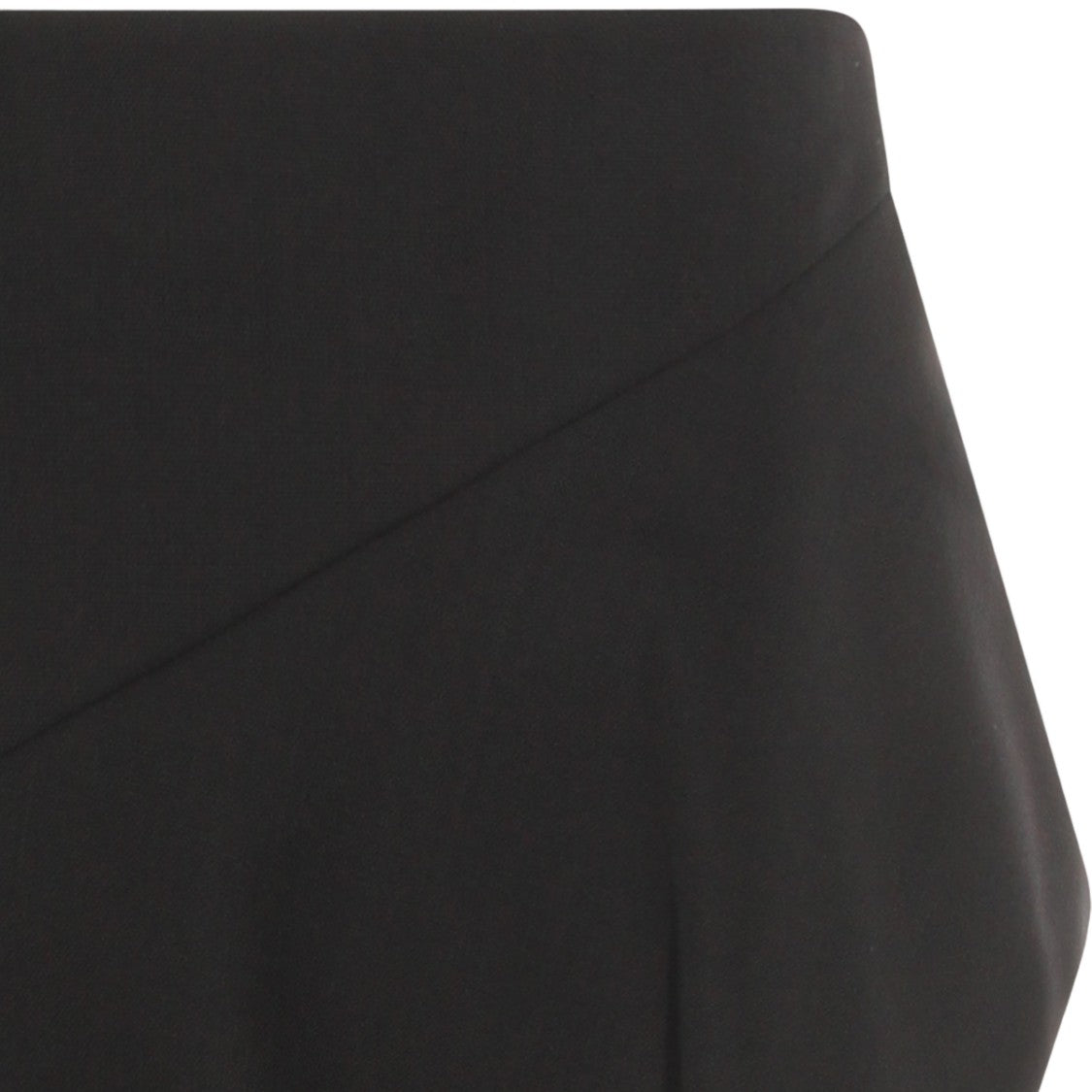 Khaite Asymmetrical Black Midi Skirt With Draped Detail