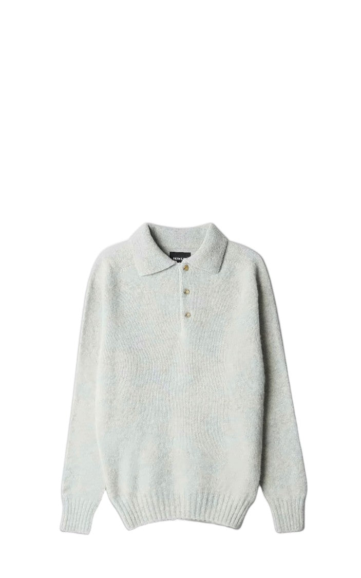 Howlin Relaxed Fit Wool Sweater With Classic Collar And Button Placket