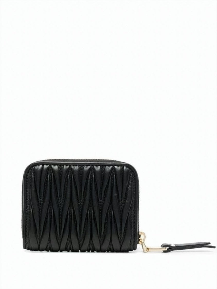 Miu Miu Compact Quilted Nappa Leather Card Wallet