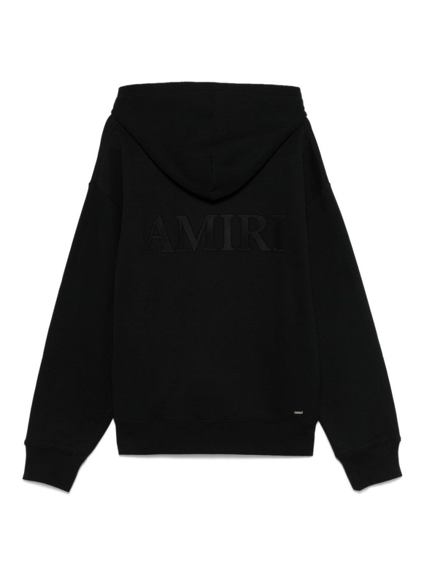 Amiri Embroidered Black Cotton Hoodie
