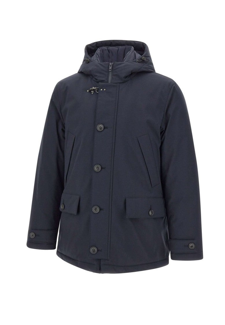 Fay Hooded Coat With Front Button Closure