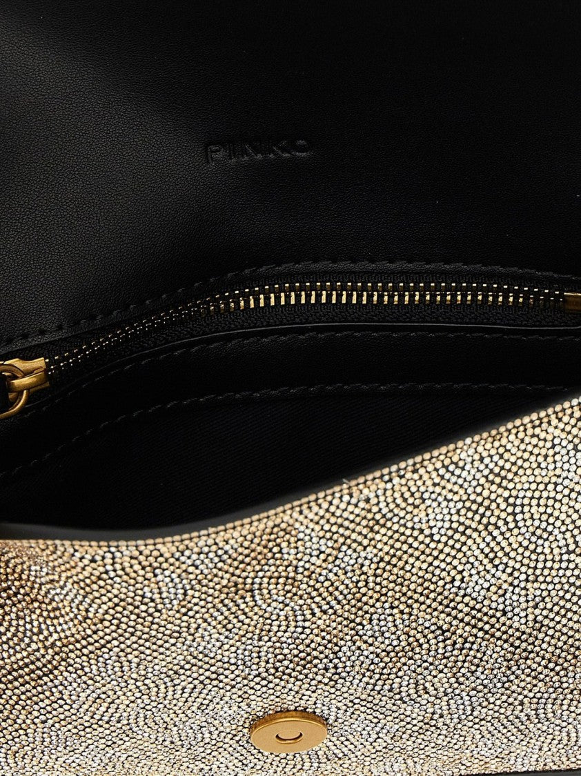 Pinko Mini “Love One Slouchy Baby” Bag – Gold