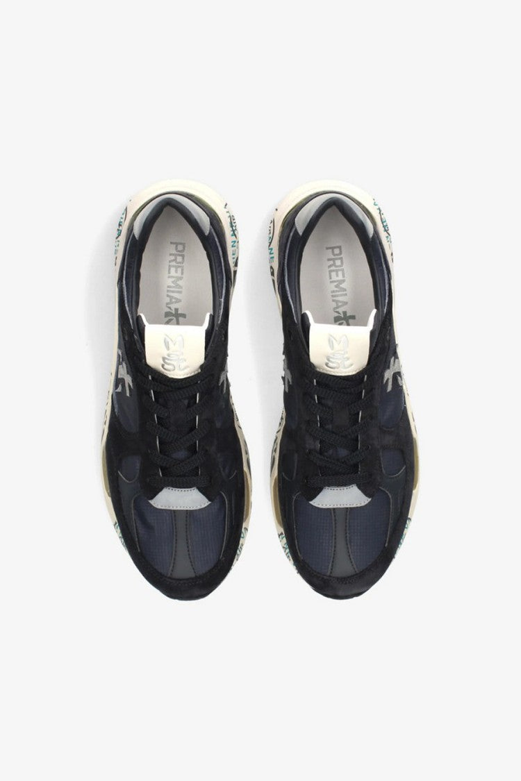 Premiata Grey Mase25 Suede-Mesh Running Sneakers