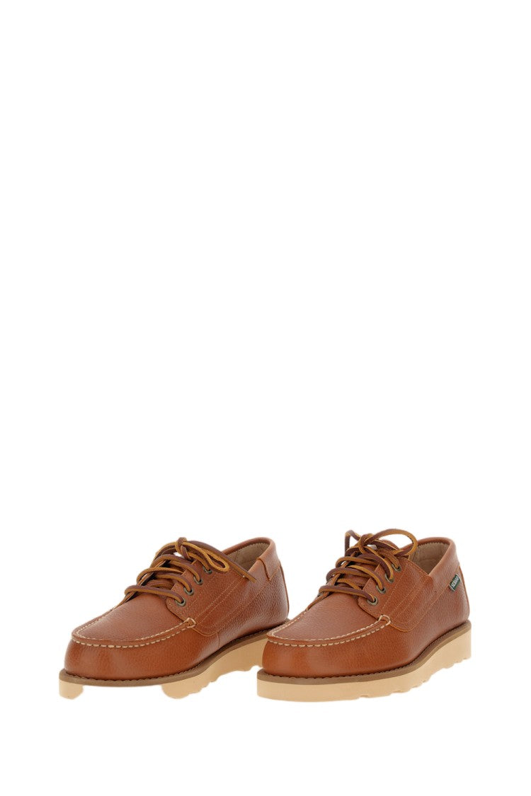 Sebago Brown-Mocha Askookfield Tumb Leather Hand-Sewn Loafers