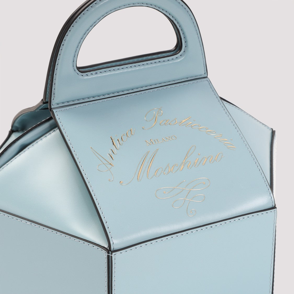 Moschino Light Blue Leather Cake Bag