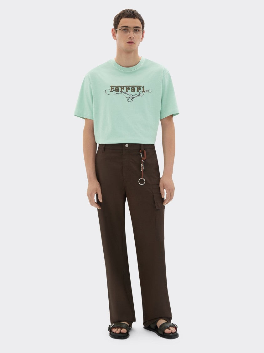 Ferrari Pastel Green Graphic Print T-Shirt