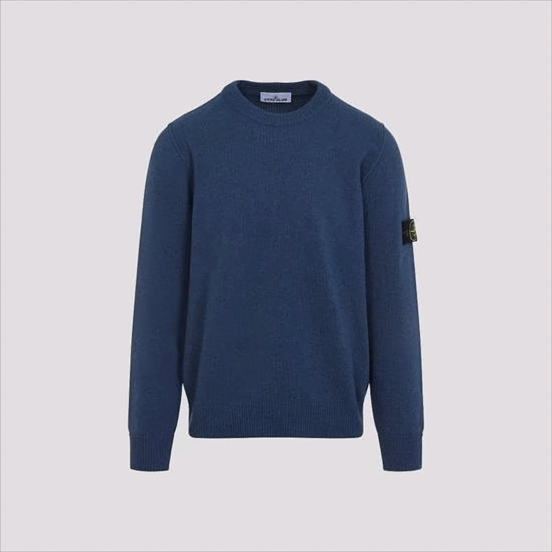 Stone Island Crew Neck Wool Blend Sweater With Distinctive Patch Detail