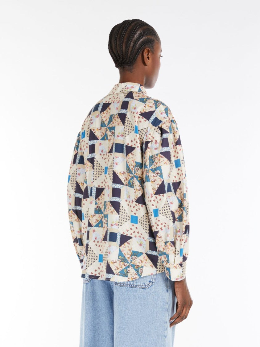 Max Mara Cotton Satin Patchwork Shirt