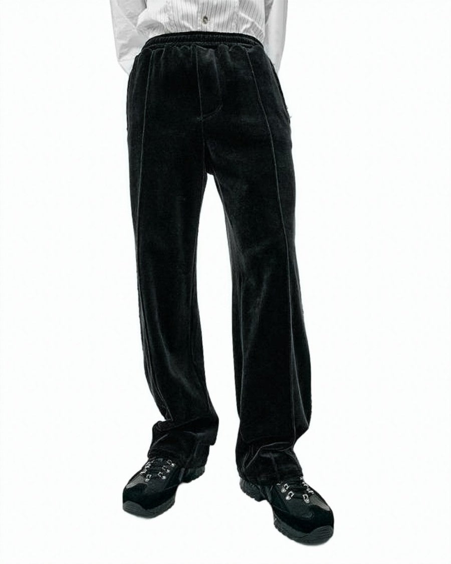 Andersson Bell Relaxed Fit Joggers With Velvet Texture And Decorative Trim