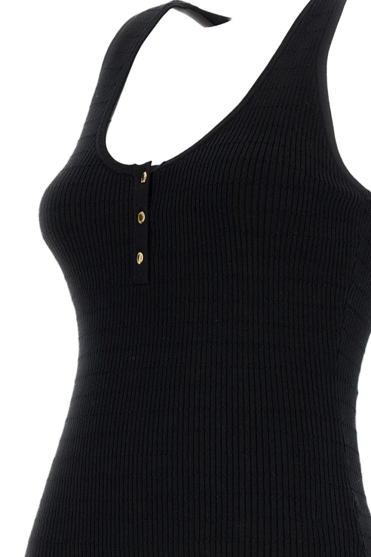 Elisabetta Franchi Ribbed Button-Front Knit Top