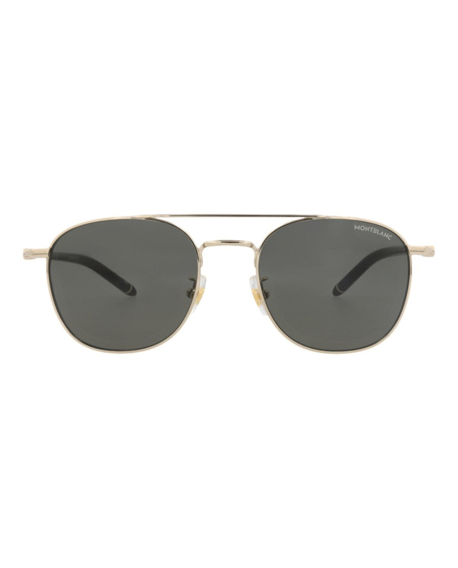 Montblanc Aviator-Frame Metal Sunglasses With Adjustable Nose Pads