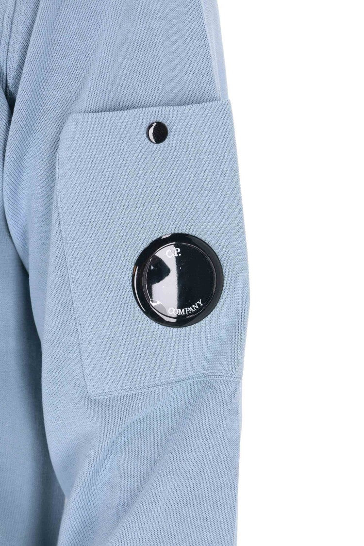 C.P. Company Blue Cotton Crepe Crewneck Sweater