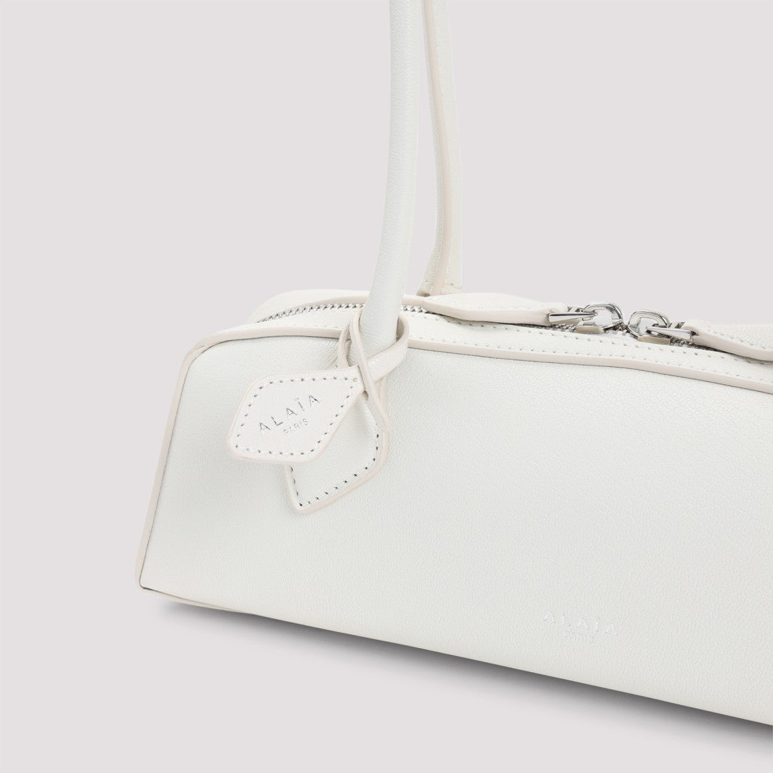 Alaïa Elongated Rectangular White Goat Leather Shoulder Bag