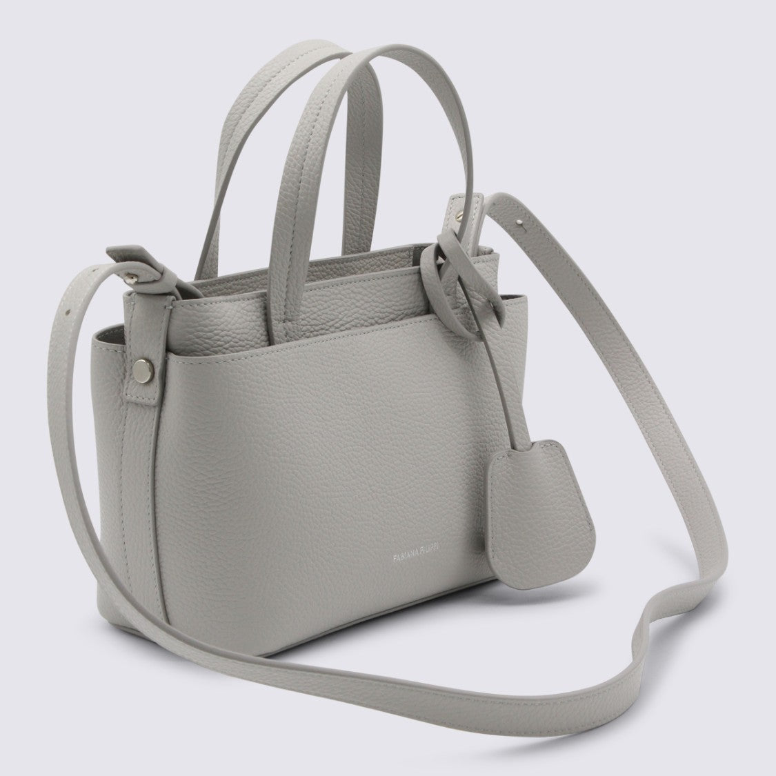 Fabiana Filippi Grey Leather Top Handle Bag
