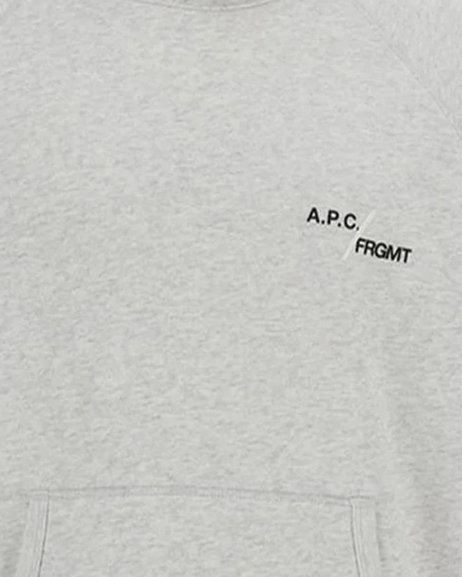 A.P.C. Straight-Cut Hooded Sweatshirt In Heathered Grey Cotton Fleece