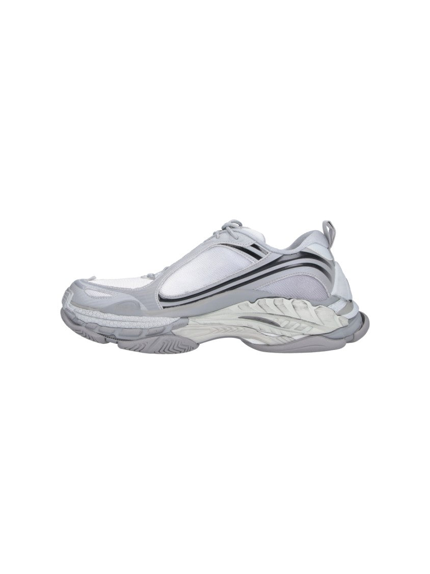 Balenciaga Futuristic Light Grey Sneakers With Layered Sole