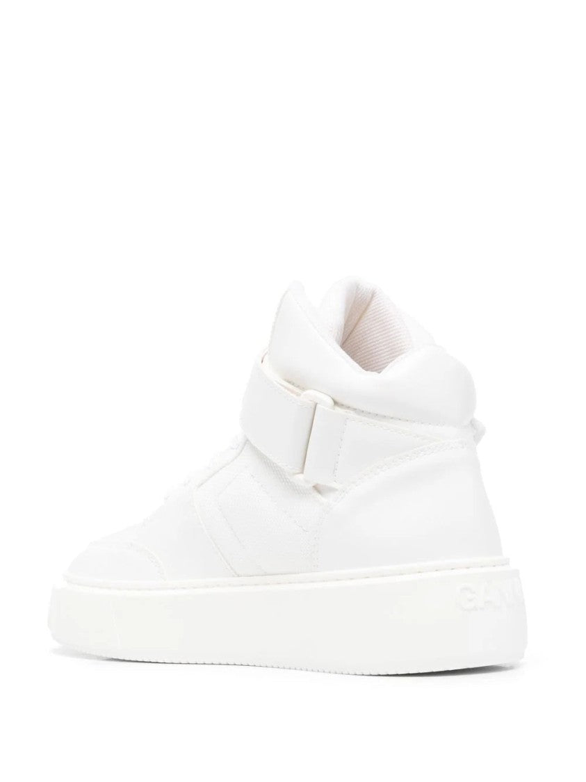 Ganni Touch-Strap High-Top Sneakers