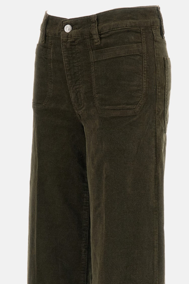 Frame Green Modernist Pocket Corduroy Wide-Leg Pants