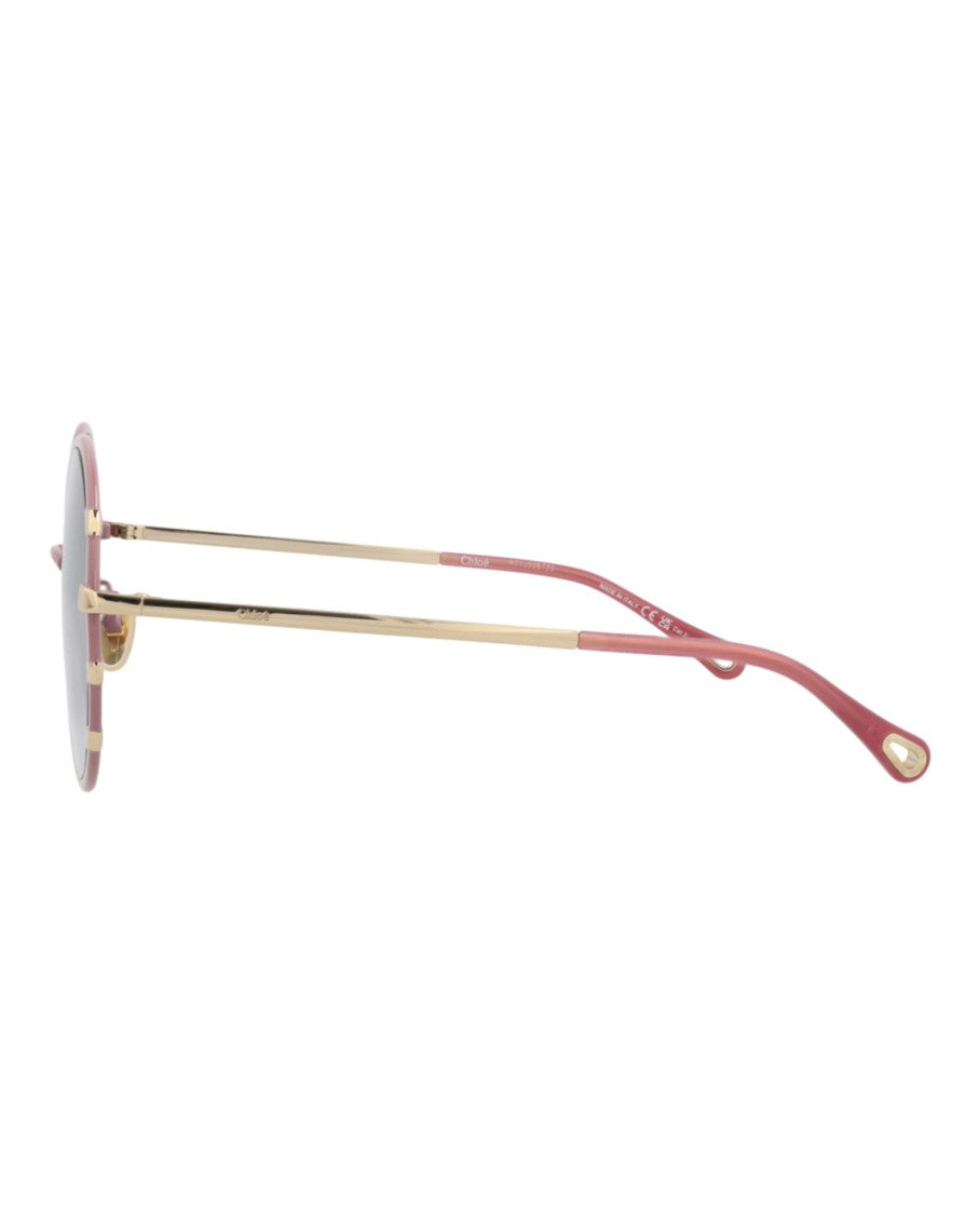 Chloé Round-Frame Metal Sunglasses