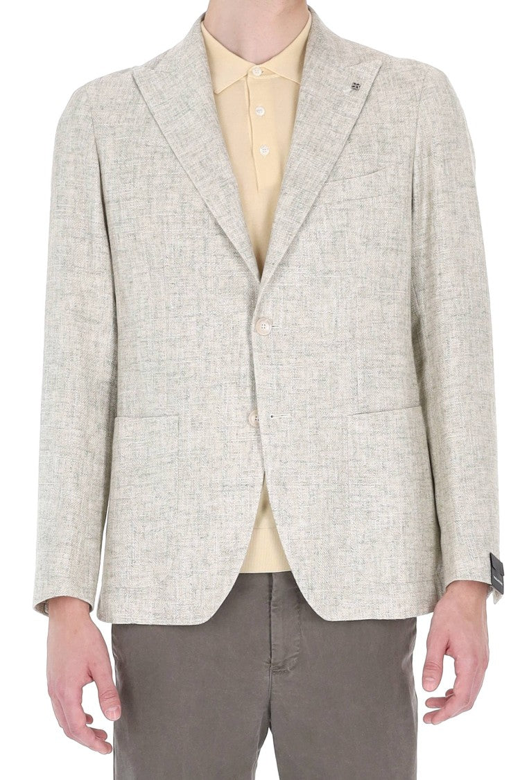 Tagliatore Montecarlo Textured Viscose-Cotton Blazer