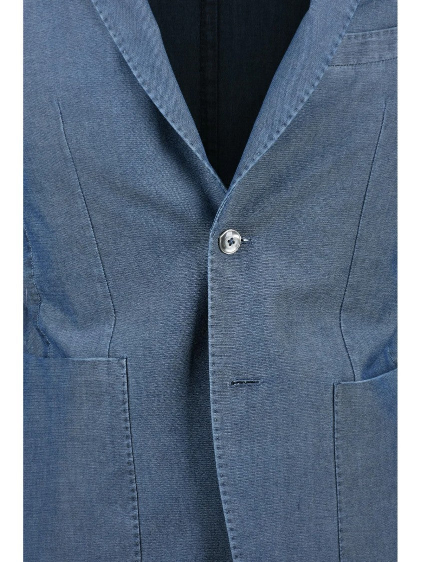 L.B.M. 1911 Blue Men Cotton Fitted Jacket