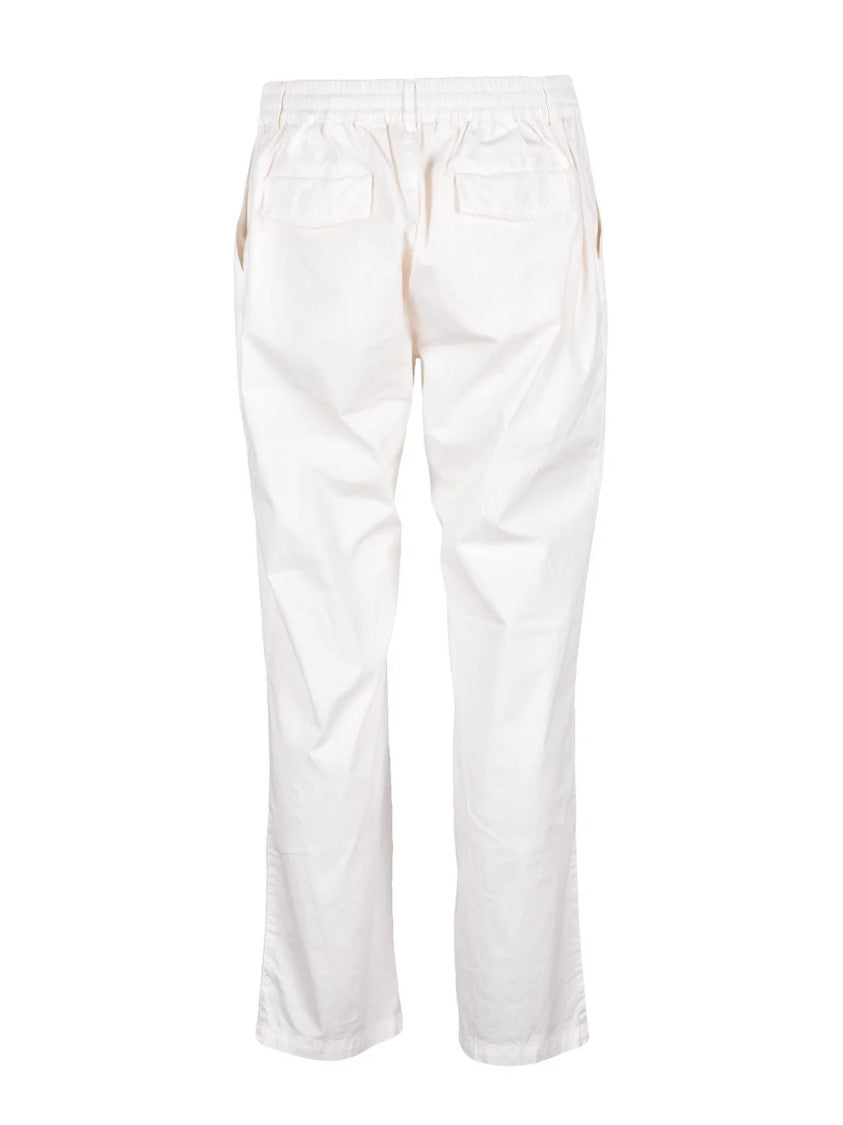 Mc2 Saint Barth White Stretch Cotton Trousers