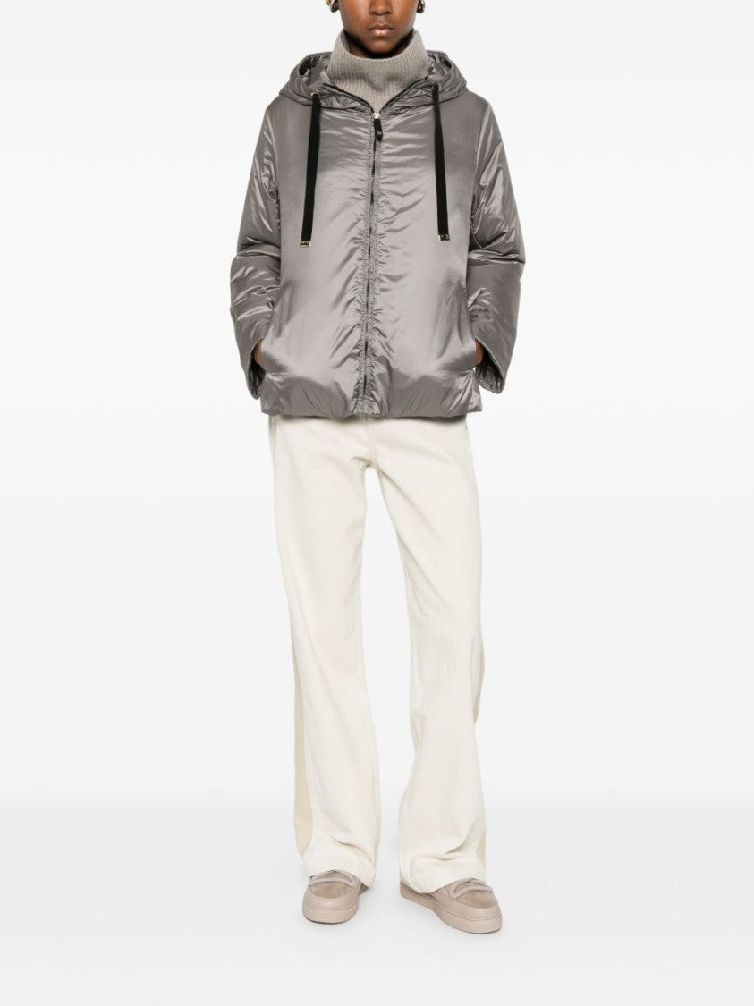Max Mara Shiny Hooded Jacket With Gold-Tone Details