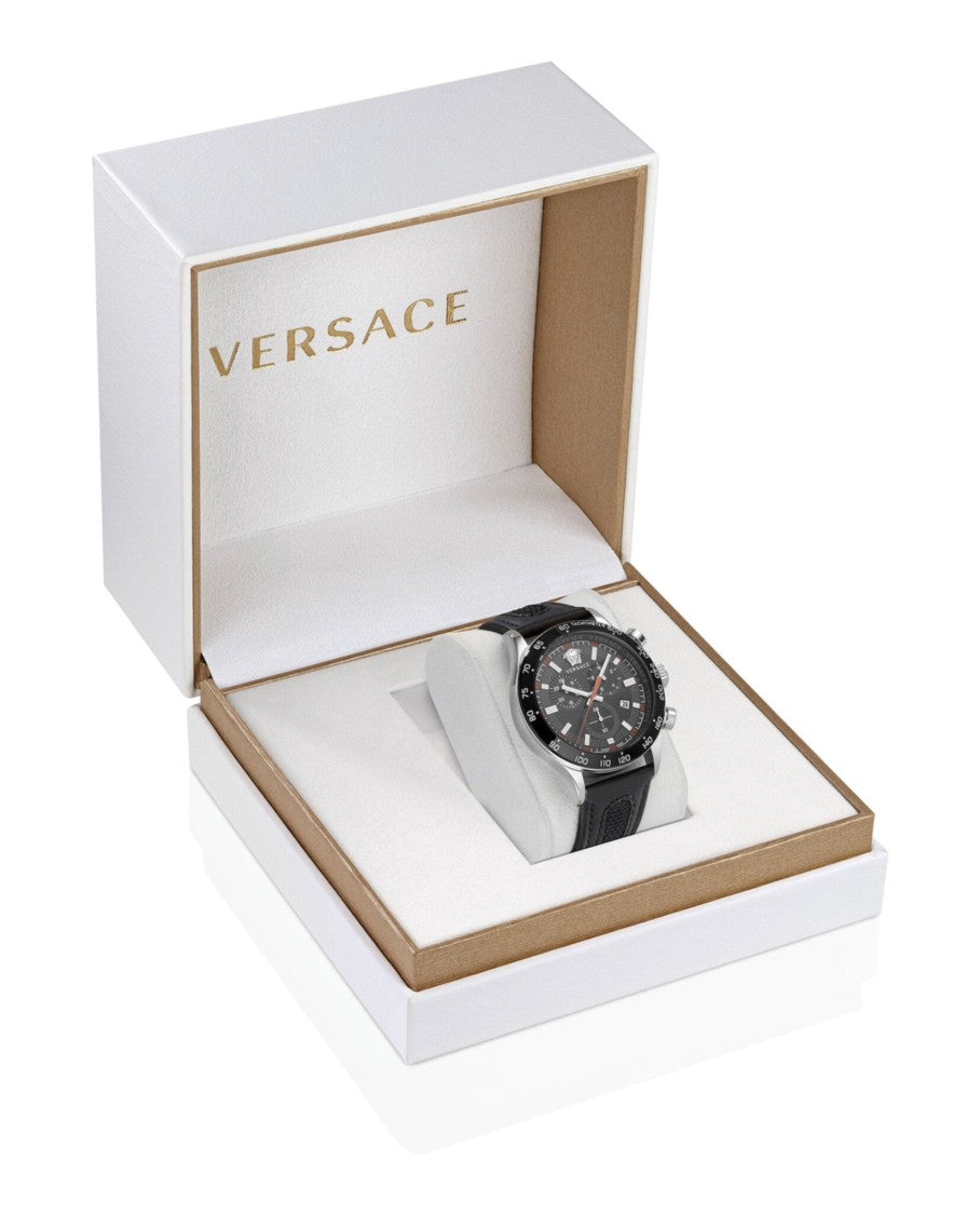 Versace Hellenyium Chrono Leather Watch