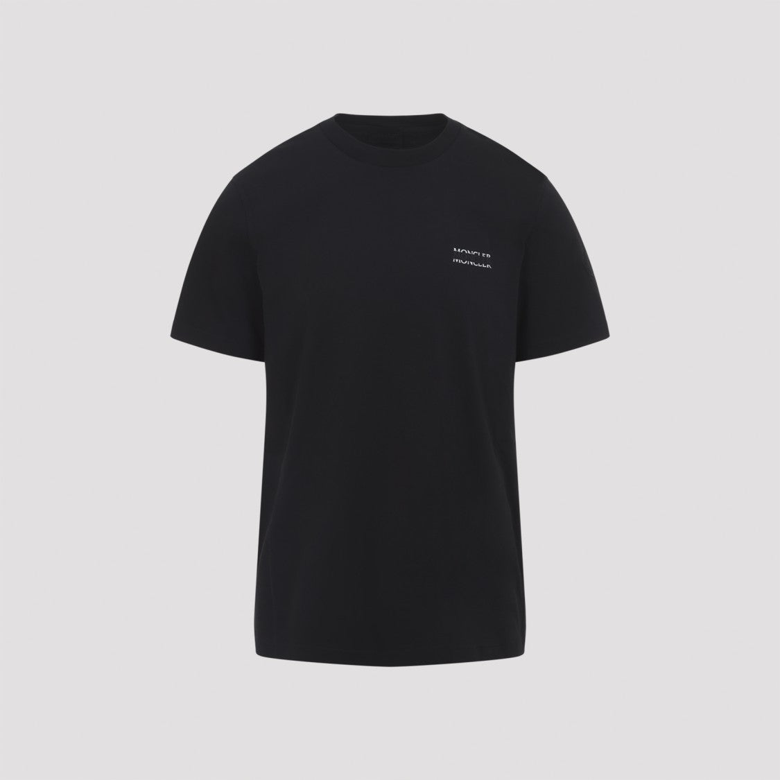 Moncler Black Cotton Jersey T-Shirt With Signature Logo