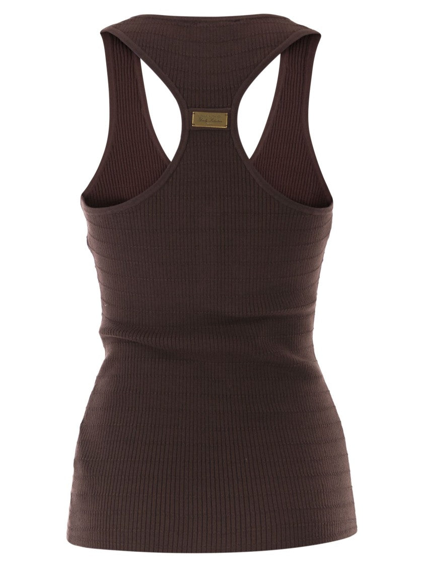 Elisabetta Franchi Micro-Cable Knit Top