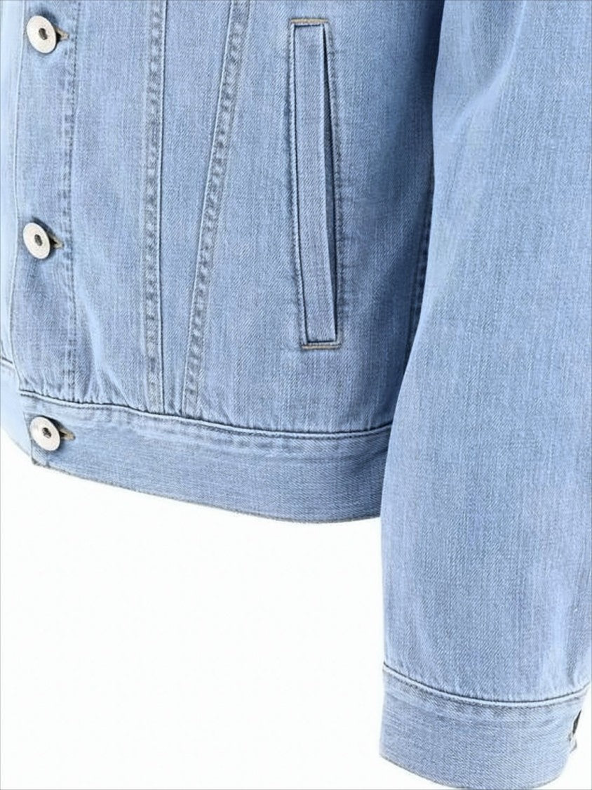 Brunello Cucinelli Structured Light Blue Denim Jacket