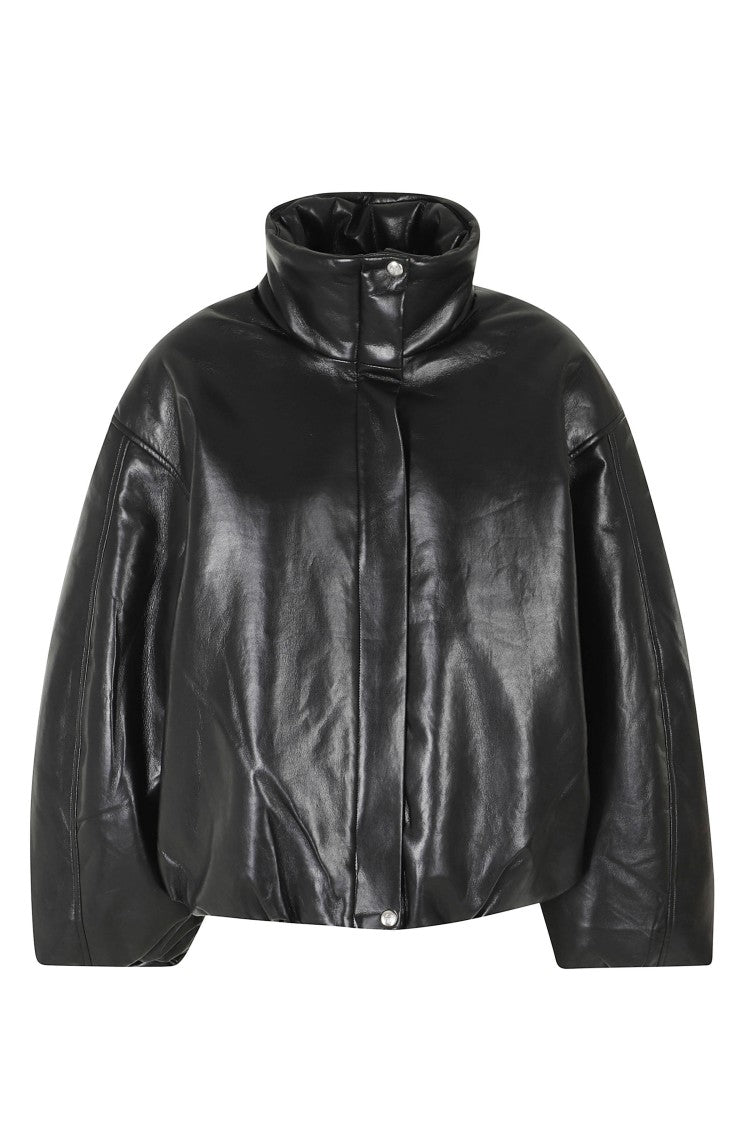 Anine Bing Black Cyrus Cropped Recycled Leather Jacket