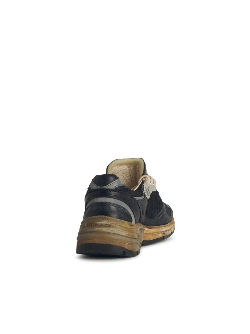 Golden Goose 'Running Dad' Black Leather Blend Sneakers
