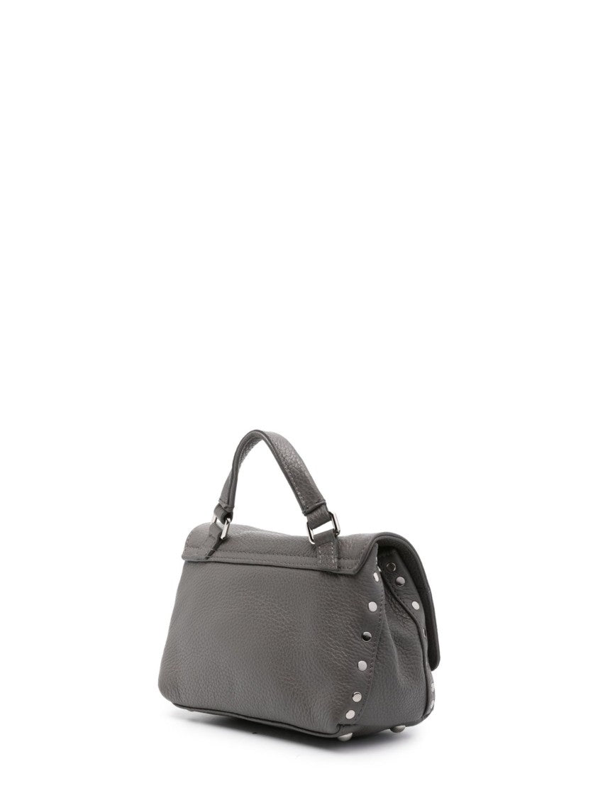 Zanellato Grey Structured Pebbled Leather Handbag