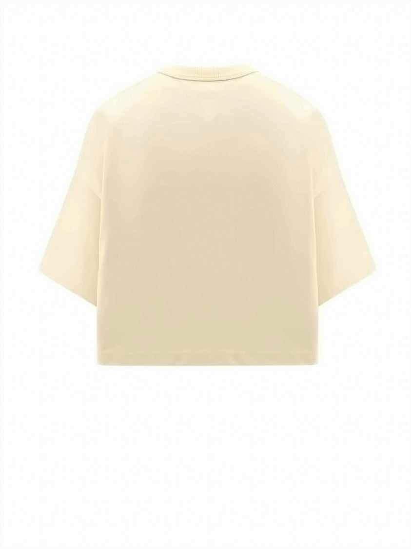 Bottega Veneta Cropped Cotton T-Shirt With Minimalist Design And Pocket Accents