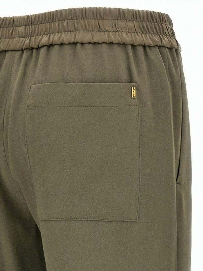 Ami Paris Wide-Leg Pants With Elastic Waistband And Adjustable Belt