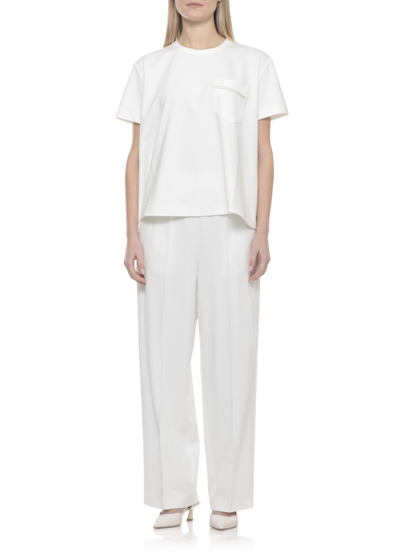 Fabiana Filippi White Lightpoint Detail Viscose T-Shirt