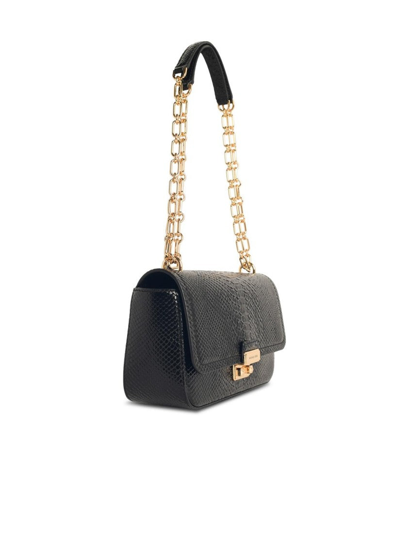 Michael Michael Kors Tribeca' Black Snake Print Leather Shoulder Bag