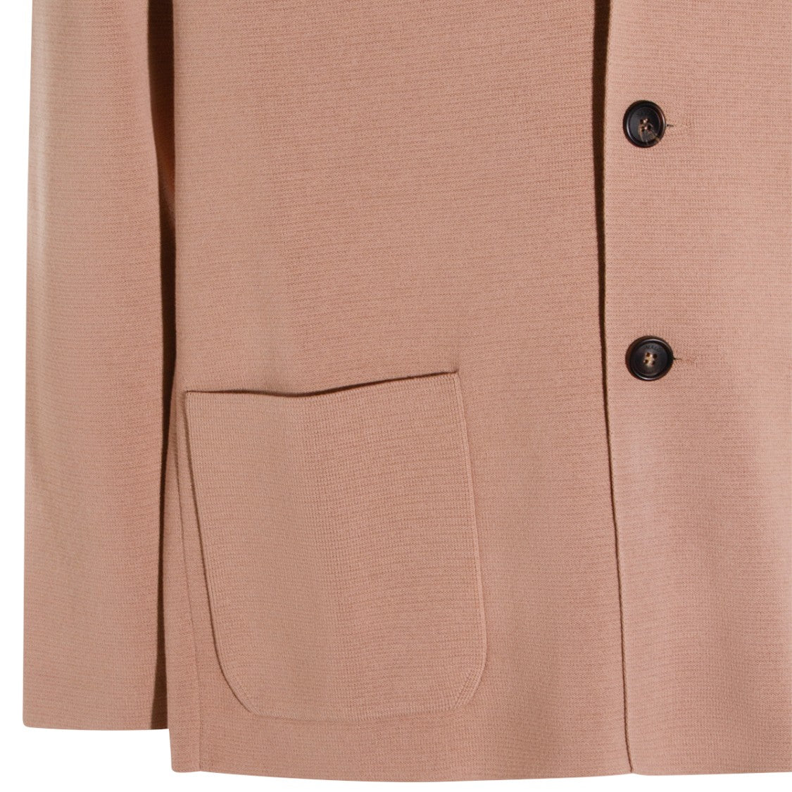 Malo Camel Cotton Blazer With Lapel Collar