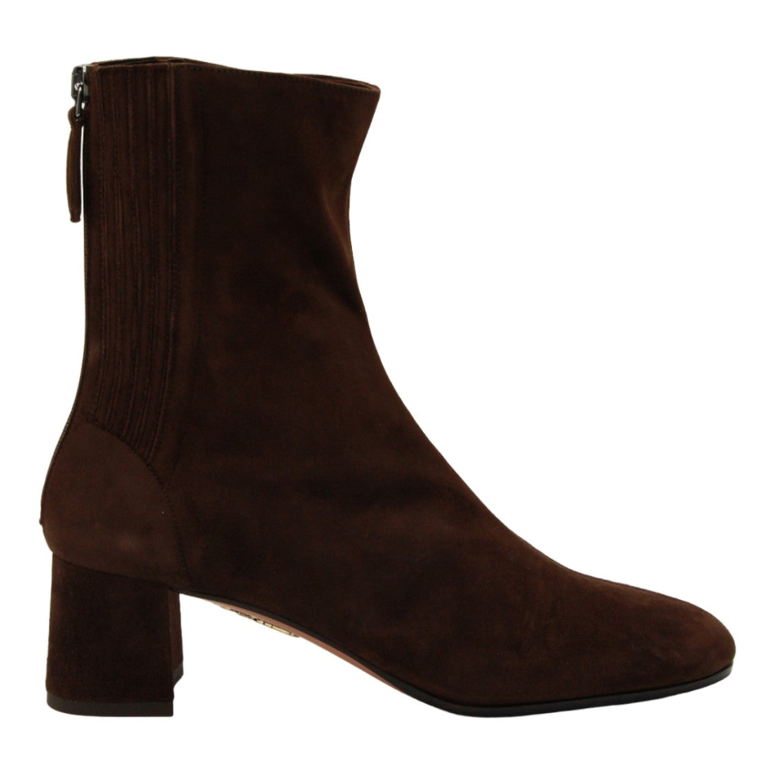 Aquazzura Ankle-High Suede Boots With Block Heel