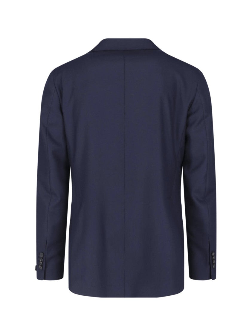 Tagliatore Navy Blue Tailored Blazer And Trousers Suit