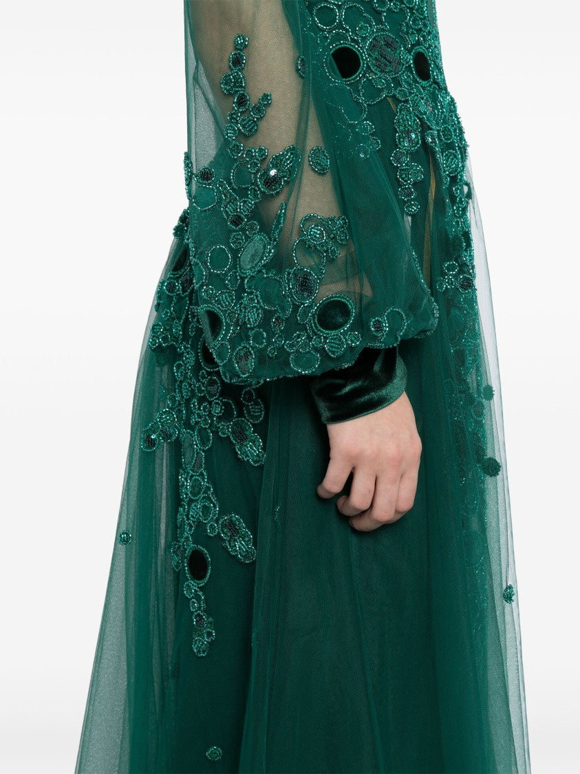 Saiid Kobeisy Embroidered Tulle Dress