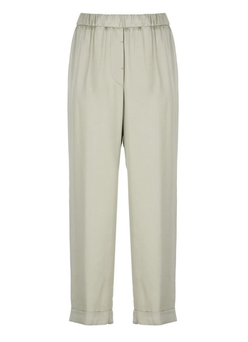 Peserico Green Viscose Trousers